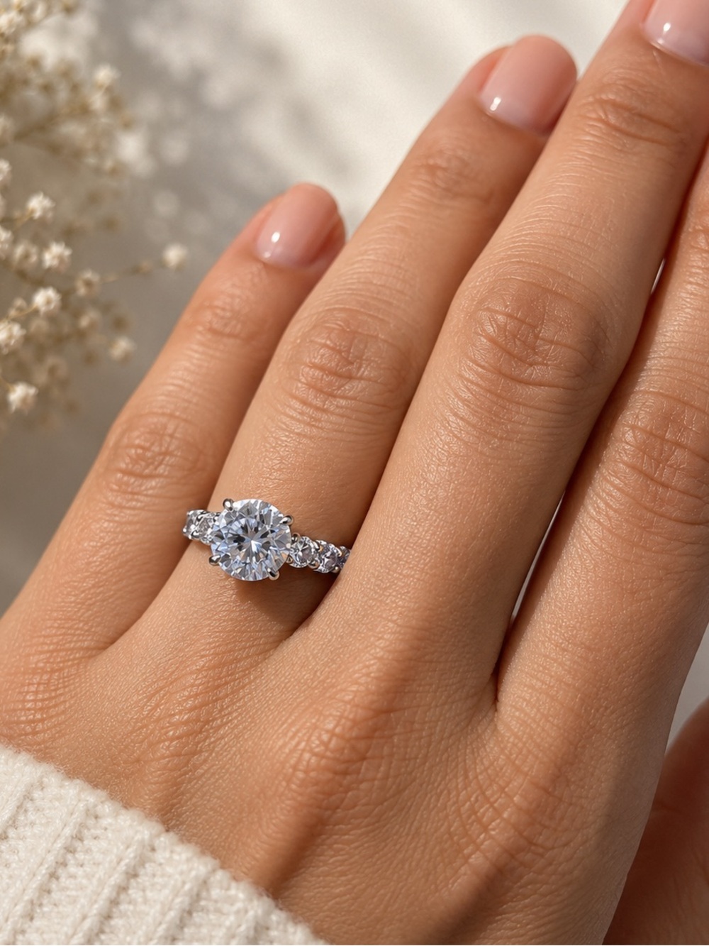 VVS Moissanite Classic Solitaire Ring - Picture 4 of 7